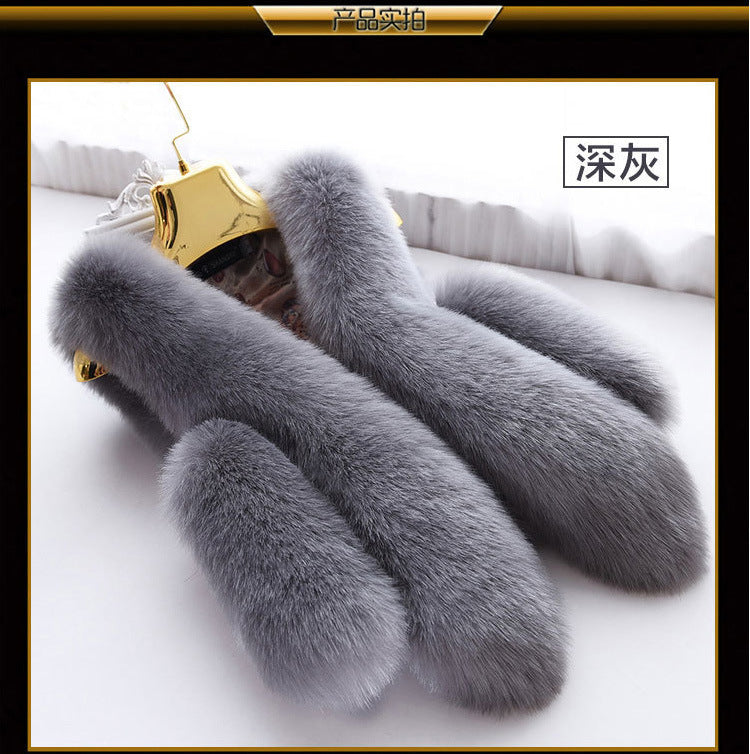 Fashion Women Artificial Fox Fur Sleeveless Vest-vest-White-S-Free Shipping Leatheretro