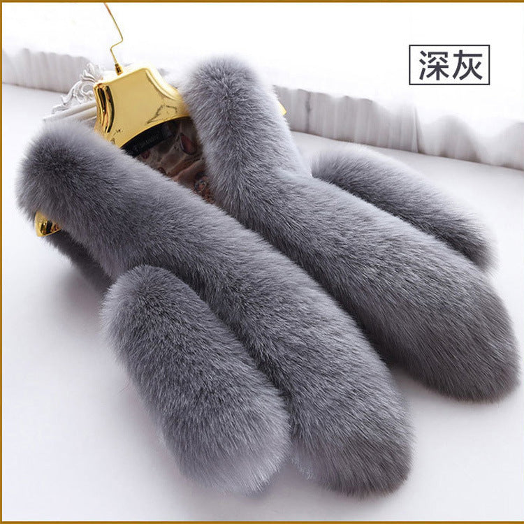 Fashion Women Artificial Fox Fur Sleeveless Vest-vest-White-S-Free Shipping Leatheretro