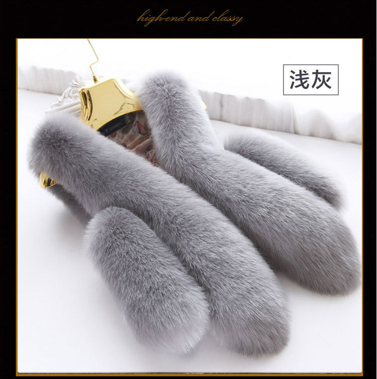 Fashion Women Artificial Fox Fur Sleeveless Vest-vest-Light Gray-S-Free Shipping Leatheretro