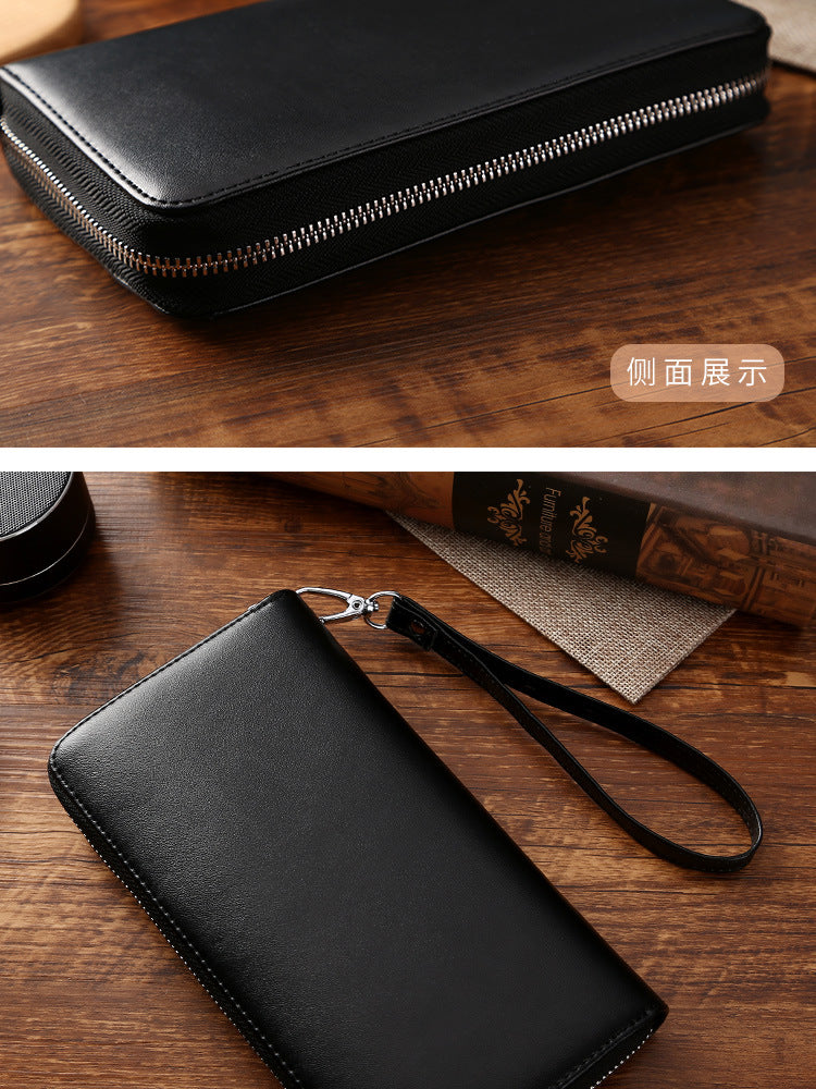 Large Storage Business Leather Long Wallet for Women W8150-Leather Wallets-Pink-Free Shipping Leatheretro