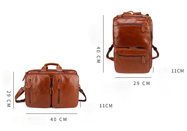 Vintage Men Multi Functional Backpack & business Briefcase J6332-Leather Backpack-Coffee-Free Shipping Leatheretro