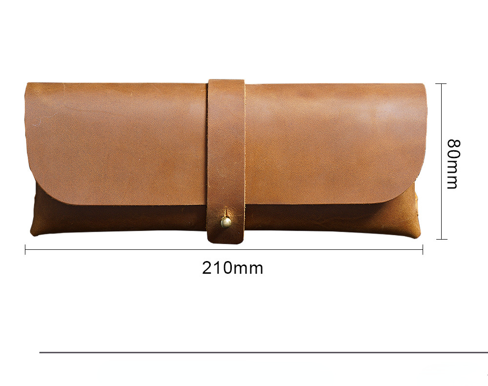 Vintage Cowhide Leather Pen Holder-Leather Pen Cases-Black-Free Shipping Leatheretro