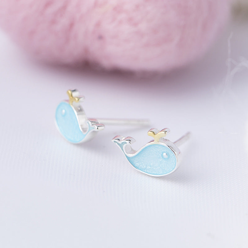 Cute Whale Design Earrings for Women-Earrings-The same as picture-Free Shipping Leatheretro