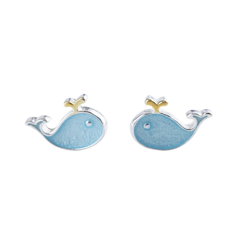 Cute Whale Design Earrings for Women-Earrings-The same as picture-Free Shipping Leatheretro