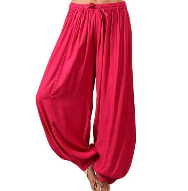 Casual Loose Fall Pants-Women Bottoms-Red-S-Free Shipping Leatheretro