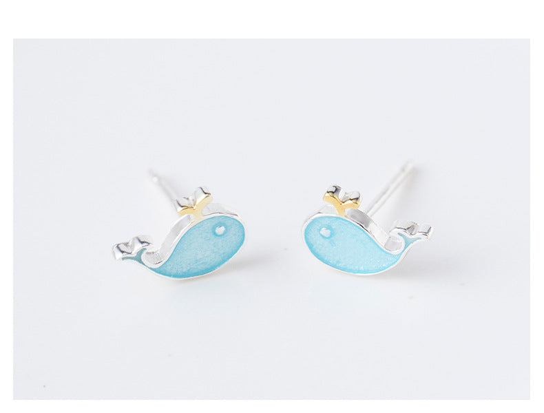 Cute Whale Design Earrings for Women-Earrings-The same as picture-Free Shipping Leatheretro