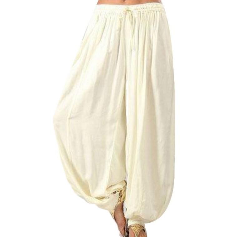 Casual Loose Fall Pants-Women Bottoms-White-S-Free Shipping Leatheretro