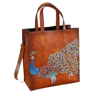 Handmade Vintage Leather Tote Bag for Women 3230-Leather Women Bags-Brown-Free Shipping Leatheretro