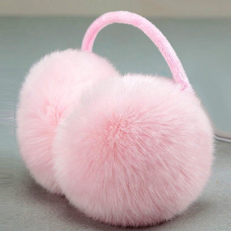 Warm Artifical Fox Fur Ear Gloves Earmuffs-earmuffs-Pink-Free Shipping Leatheretro
