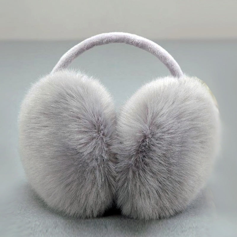 Warm Artifical Fox Fur Ear Gloves Earmuffs-earmuffs-Gray-Free Shipping Leatheretro
