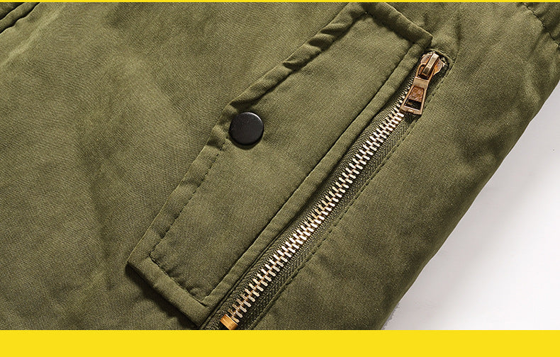 Winter Cotton Hoodies Coats for Men-Coats & Jackets-Khaki-S-Free Shipping Leatheretro