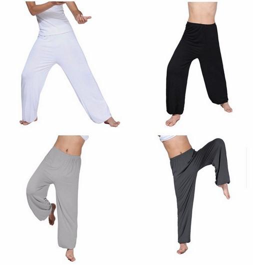 Casual Men's Yoga Cotton Cozy Pants-Men Yoga Pants-White-S-Free Shipping Leatheretro