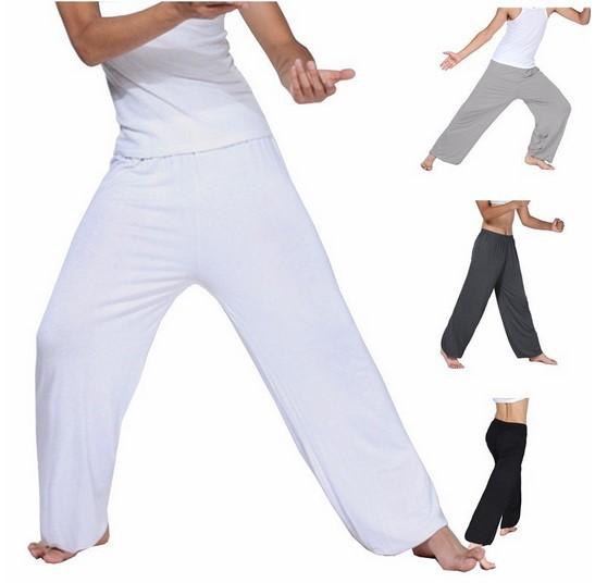 Casual Men's Yoga Cotton Cozy Pants-Men Yoga Pants-White-S-Free Shipping Leatheretro