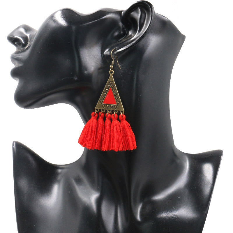 Ethnic Fashion Tassels Drop Earrings for Women-Earrings-Yellow-Free Shipping Leatheretro