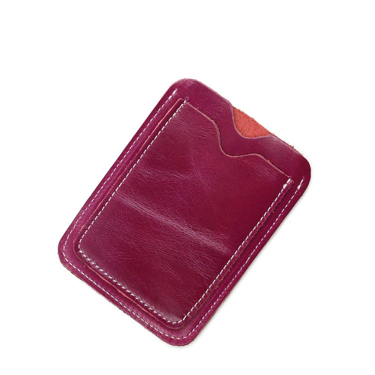 Buy One Get Two Free Leather Card Cases QB003-Leather cases-Purple-Free Shipping Leatheretro
