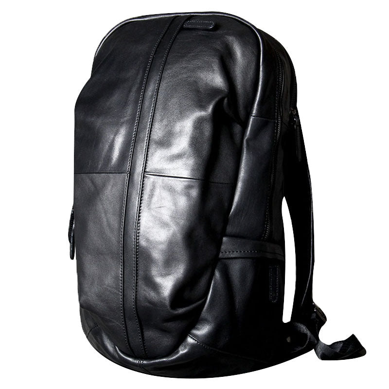 Black Classical Leather Traveling Backpack 8021-Leatehr Backpack-Black-Free Shipping Leatheretro