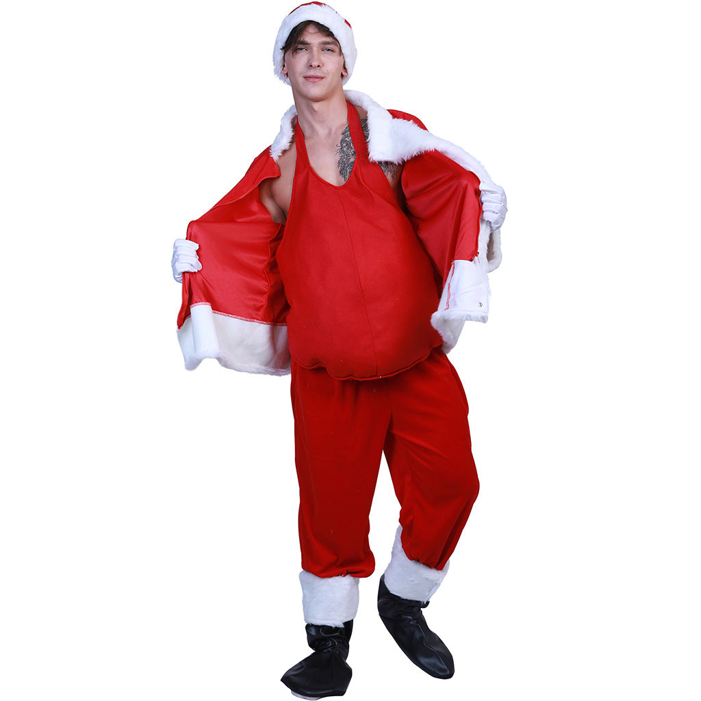 Christmas Satan's Belly Cosplay Costumes-Costumes-Red-均码-Free Shipping Leatheretro