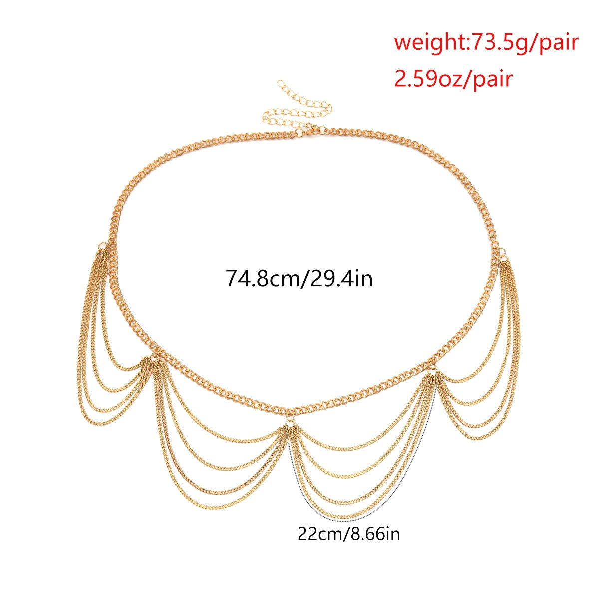 Golden Waving Tassels Women Waist Chains-Jewelry-Golden-Free Shipping Leatheretro