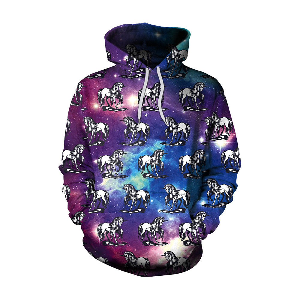 Water Colored Unicorn Design Women Hoodies-Shirts & Tops-B101-060-M-Free Shipping Leatheretro