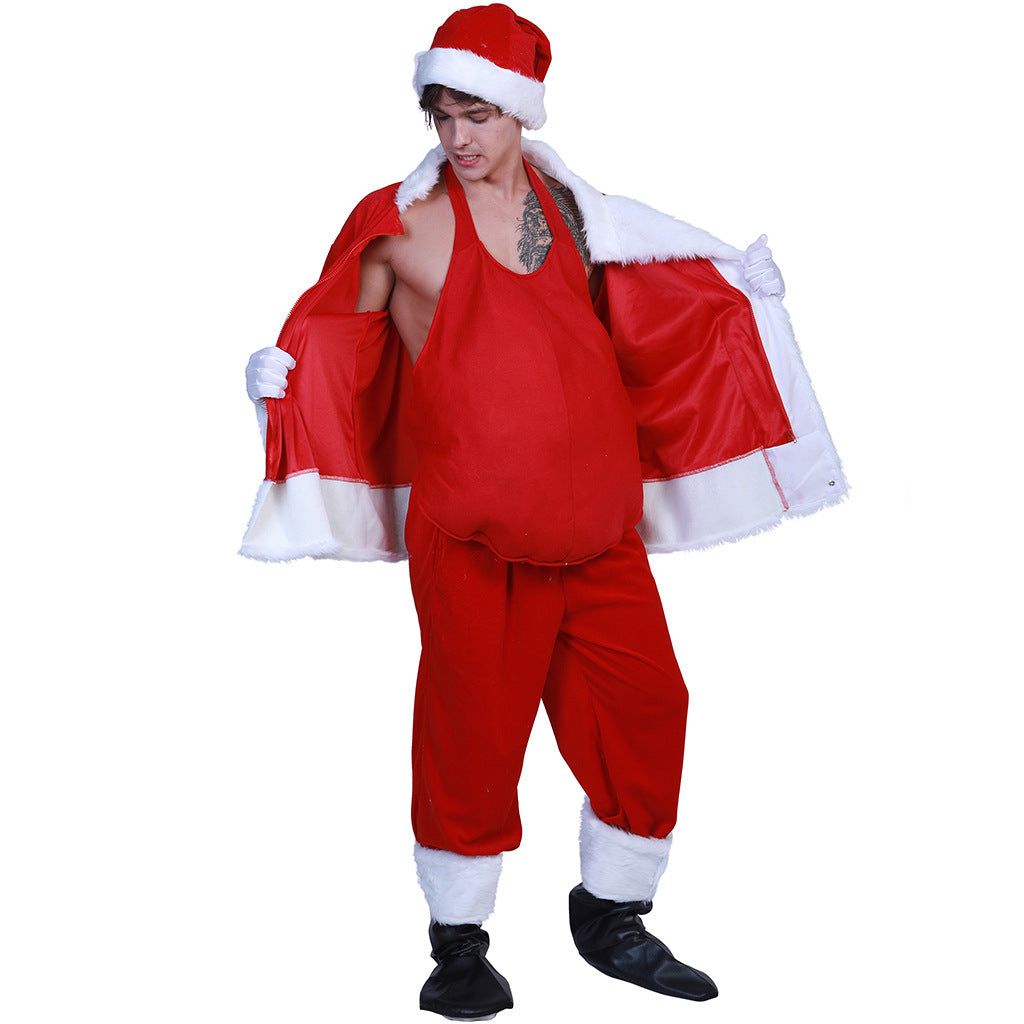 Christmas Satan's Belly Cosplay Costumes-Costumes-White-均码-Free Shipping Leatheretro