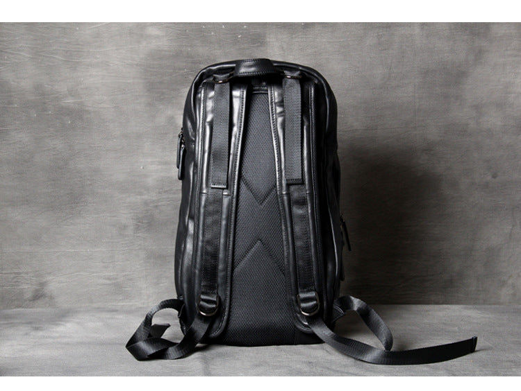 Black Classical Leather Traveling Backpack 8021-Leatehr Backpack-Black-Free Shipping Leatheretro
