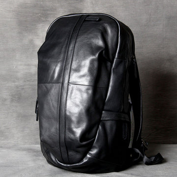 Black Classical Leather Traveling Backpack 8021-Leatehr Backpack-Black-Free Shipping Leatheretro
