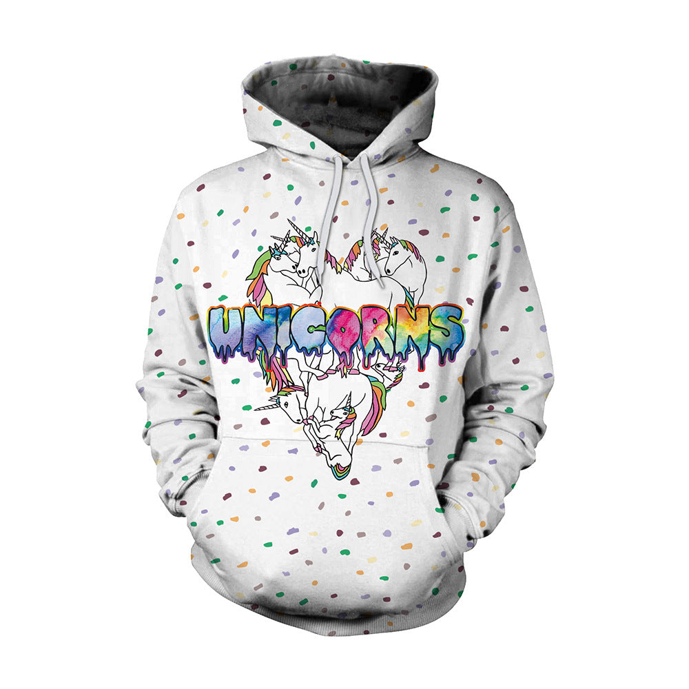 Water Colored Unicorn Design Women Hoodies-Shirts & Tops-B101-061-M-Free Shipping Leatheretro