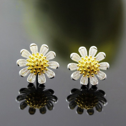 Fashion Daisy Design Sterling Silver Earrings-Earrings-The same as picture-Free Shipping Leatheretro