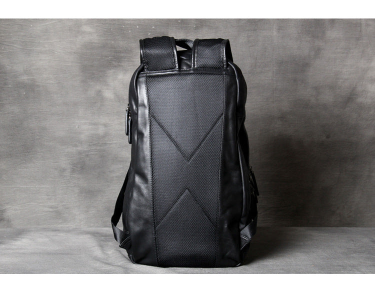 Black Classical Leather Traveling Backpack 8021-Leatehr Backpack-Black-Free Shipping Leatheretro