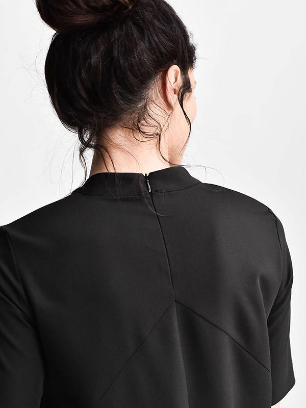 Black Short Sleeves Long Dress-Maxi Dress-BLACK-S-Free Shipping Leatheretro