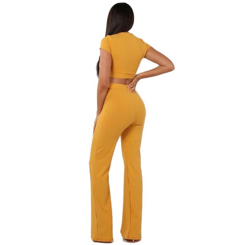 Leisure Elastic Two Pieces Women Outfits-Two Pieces Suits-Pink-S-Free Shipping Leatheretro