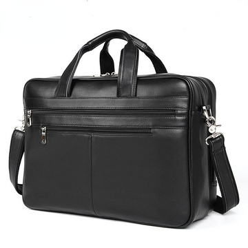 Black Genine Leather Business Briefcase 7319-Leather Briefcase-Black-Free Shipping Leatheretro