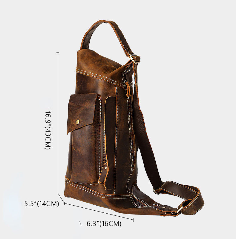Vintage Crossbody Leahter Bags for Men 2245-Handbags, Wallets & Cases-Coffee-Free Shipping Leatheretro