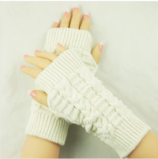 2 Pairs/Set Winter Knitted Gloves Keep Warm for Women-Gloves & Mittens-White-One Size-Free Shipping Leatheretro