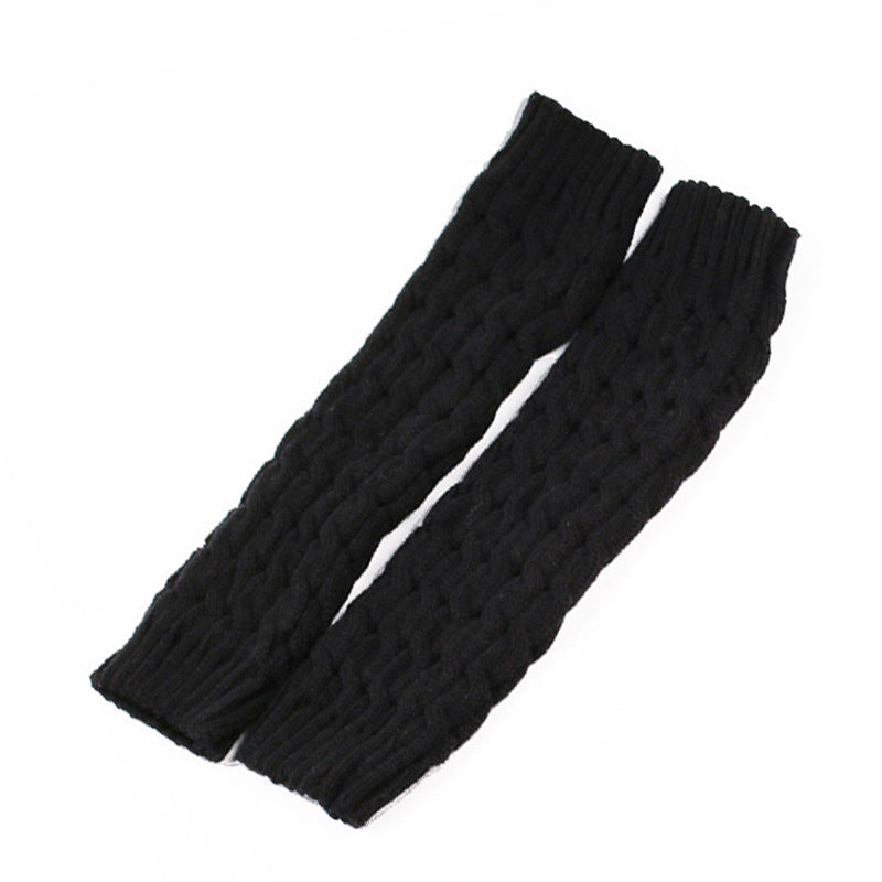 2 Pairs/set 40 cm Long Knitted Socks for Women-socks-Black-One Size-Free Shipping Leatheretro