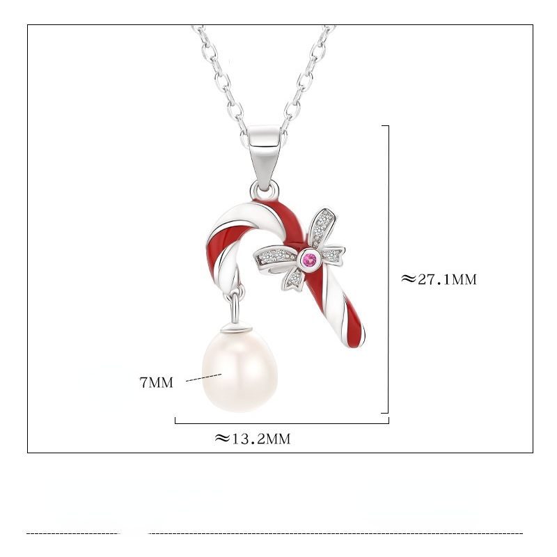 Merry Christmas Design Sterling Sliver Necklace for Women-Necklaces-D2148-Free Shipping Leatheretro