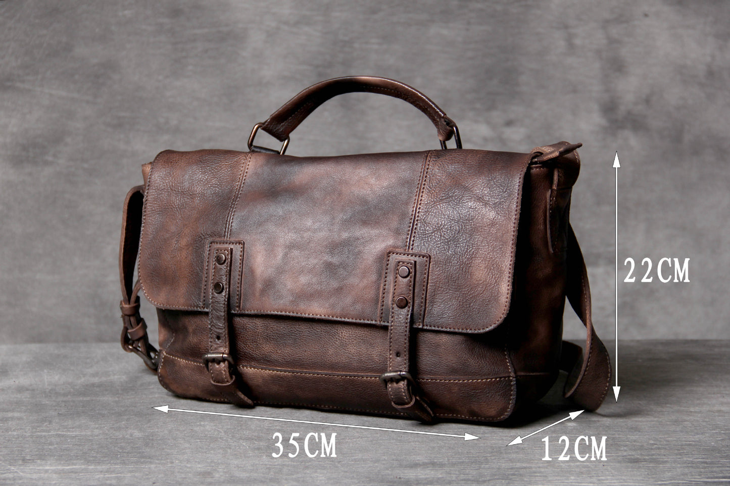 Vintage Casual Leather Crossbody Bags for Men-Leatehr Bags-Coffee-Free Shipping Leatheretro