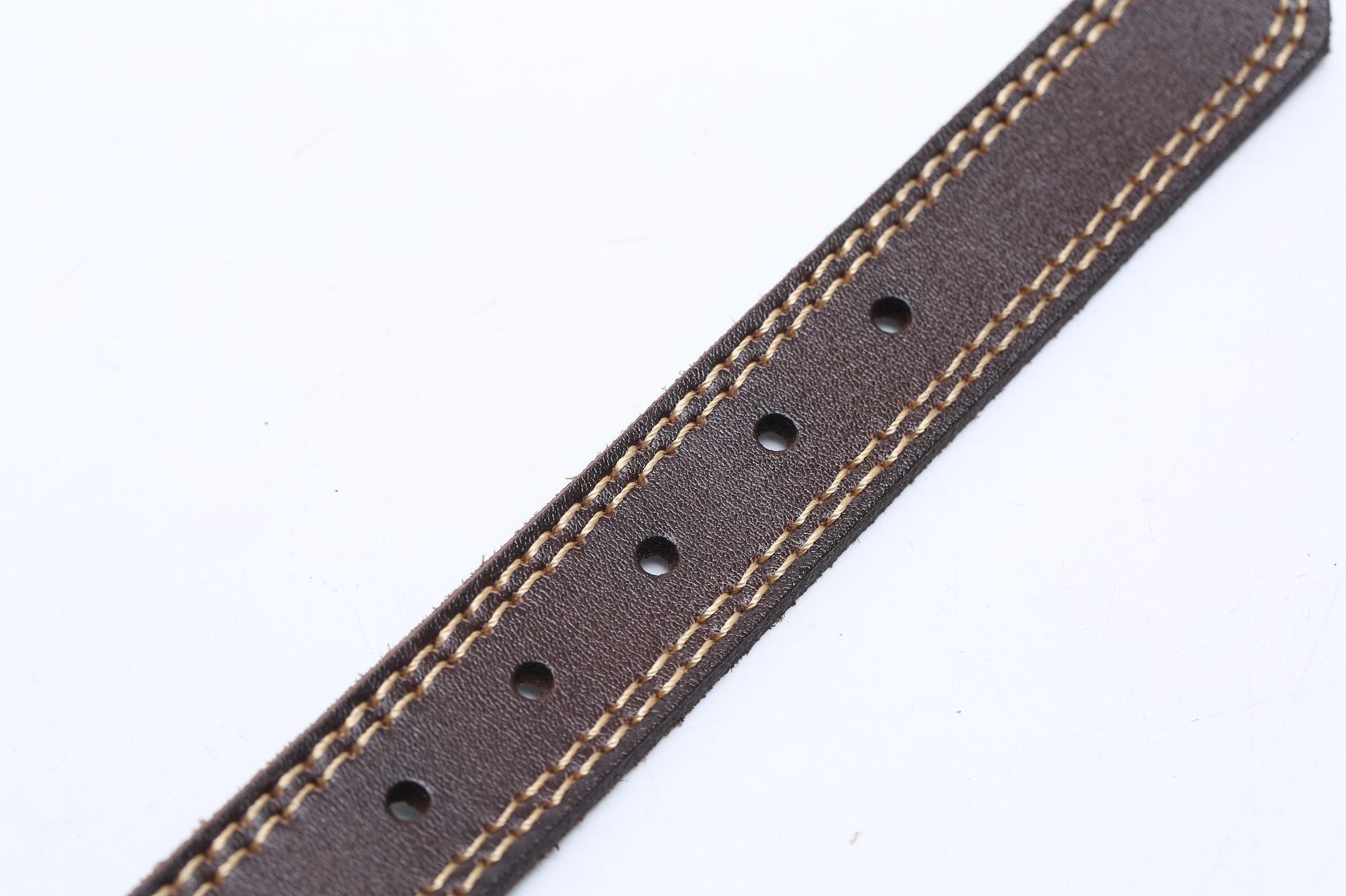 Handmade Vintage Cowhide Leather Dog Collar-Coffee-XS-35cm/14"-Free Shipping Leatheretro