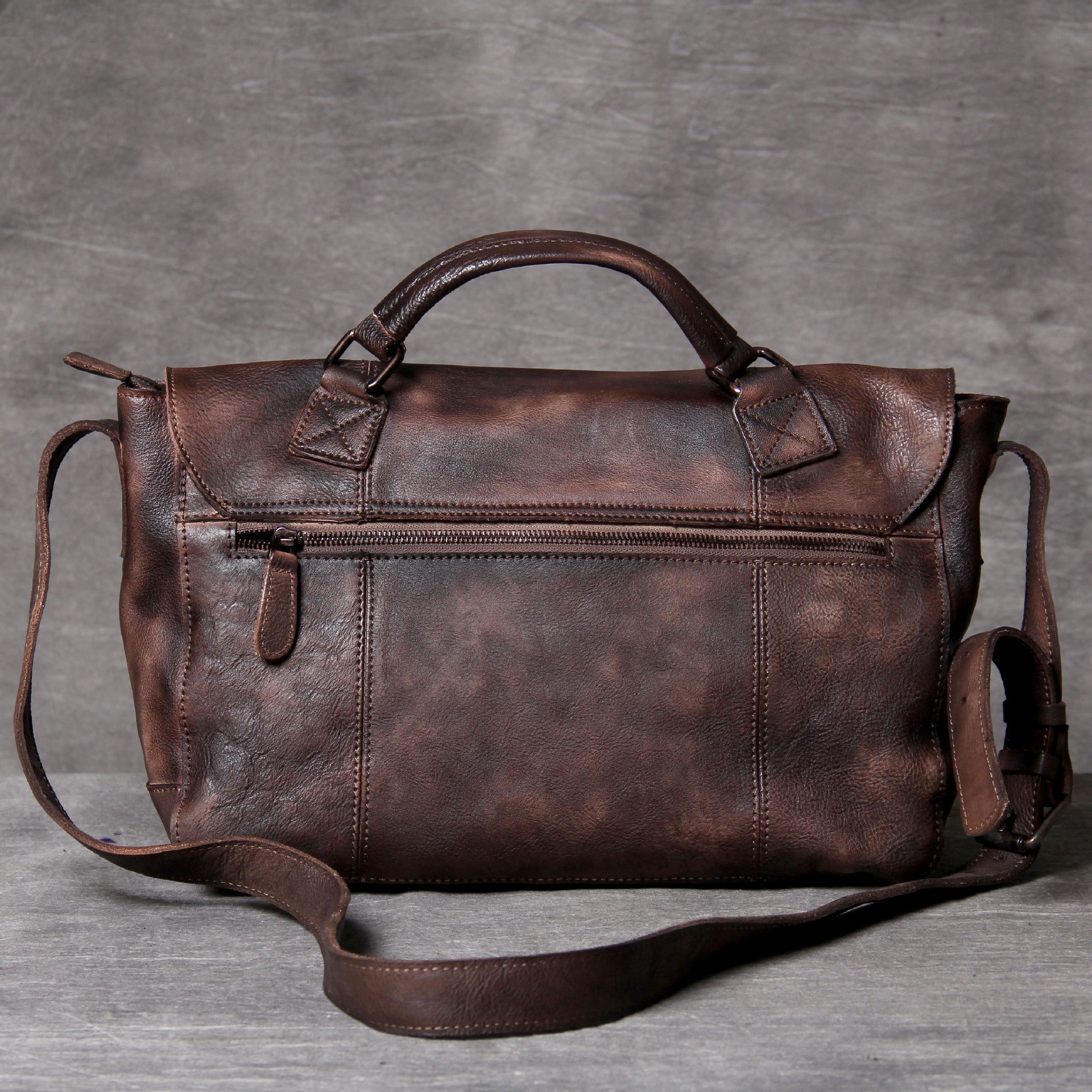 Vintage Casual Leather Crossbody Bags for Men-Leatehr Bags-Coffee-Free Shipping Leatheretro