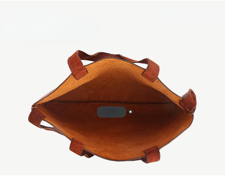 Vintage Tanned Leather Tote Handbags for Women 8903-Handbags-Black-Free Shipping Leatheretro