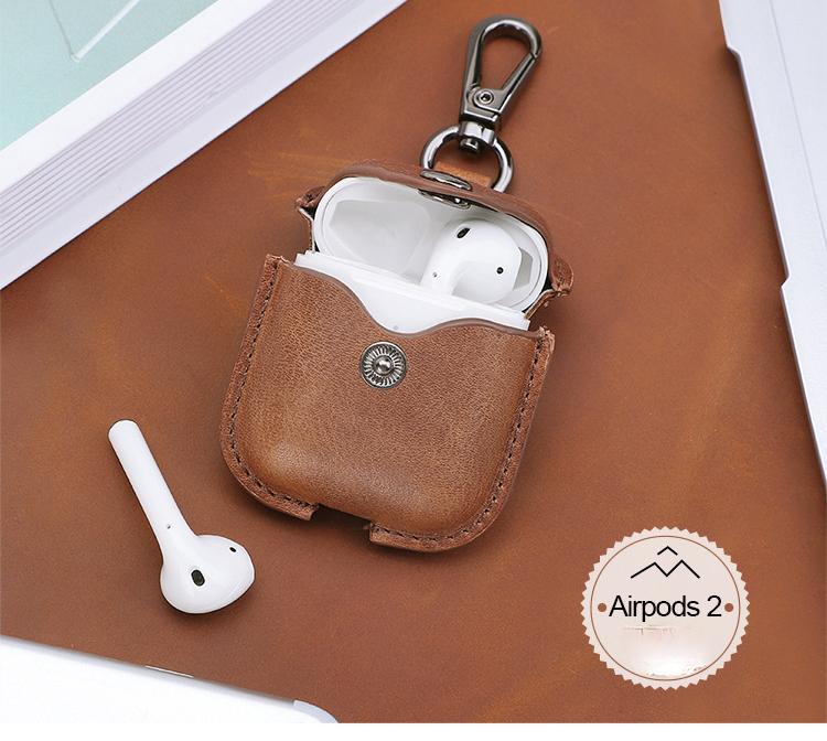 Retro Airpods Leather Case J073-Leather Cases-Coffee-Free Shipping Leatheretro