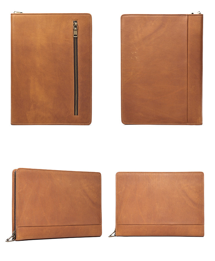 Vintage 12.9" Leather Padfolio Protective Case 2114-Leather padfolio-Coffee-Free Shipping Leatheretro