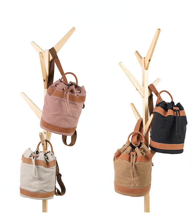 Leisure Canvas Backpack for Women-Backpacks-Khaki-Free Shipping Leatheretro