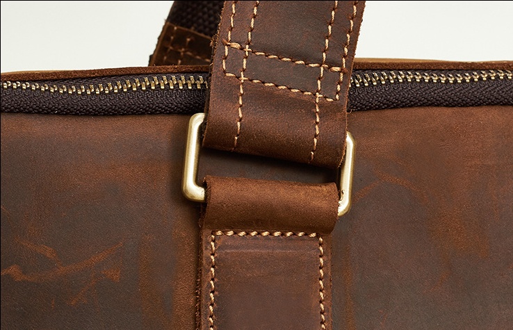 15.6" Men Vintage Leather Business Briefcase J6360-Leather Briefcase-Brown-Free Shipping Leatheretro