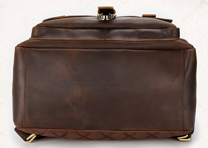 Vintage Large Storage 17" Traveling Backpack C3771-Leatehr Backpack-Dark Brown-Free Shipping Leatheretro