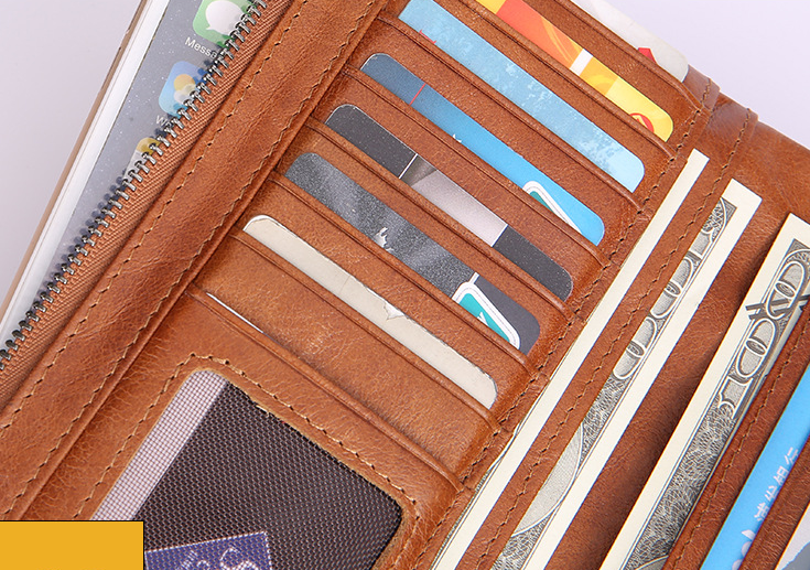 Women Vintage Leather Fashion Long Purse J2072-Leather Wallets-Green-Free Shipping Leatheretro