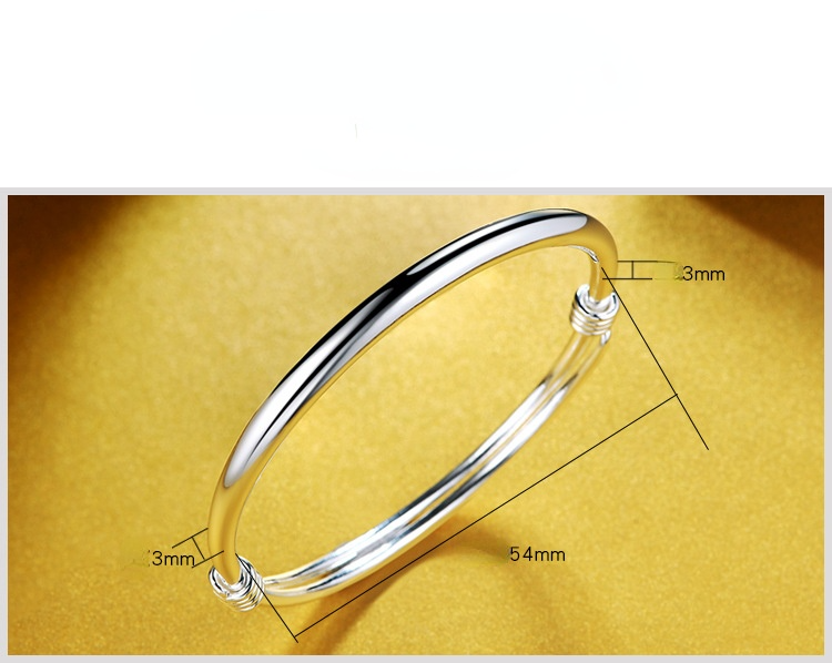 Fashion Shiny Adjustable End Sterling Sliver Bracelet for Mother-Bracelets-The same as picture-Free Shipping Leatheretro