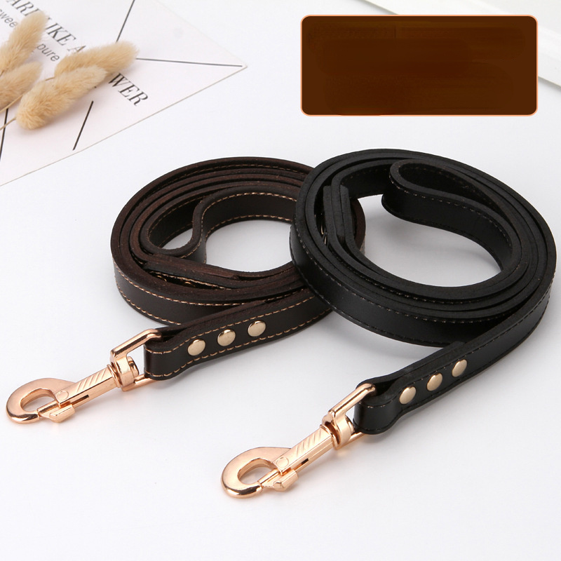 Handmade Leather Dog Leash&Collar for Training-Leather Dog Leash-Black-Free Shipping Leatheretro