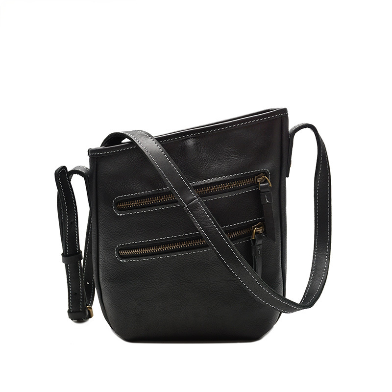 Handmade Leather Bags for Men and Women 8122-Leather Women Bags-Black-Free Shipping Leatheretro