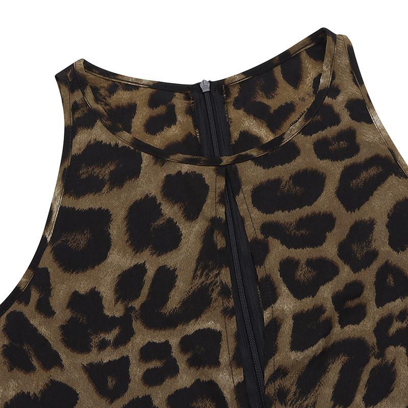 Sexy Leopard Plus Size Women Casual Rompers-One Piece Suits-S-Coffee-Free Shipping Leatheretro